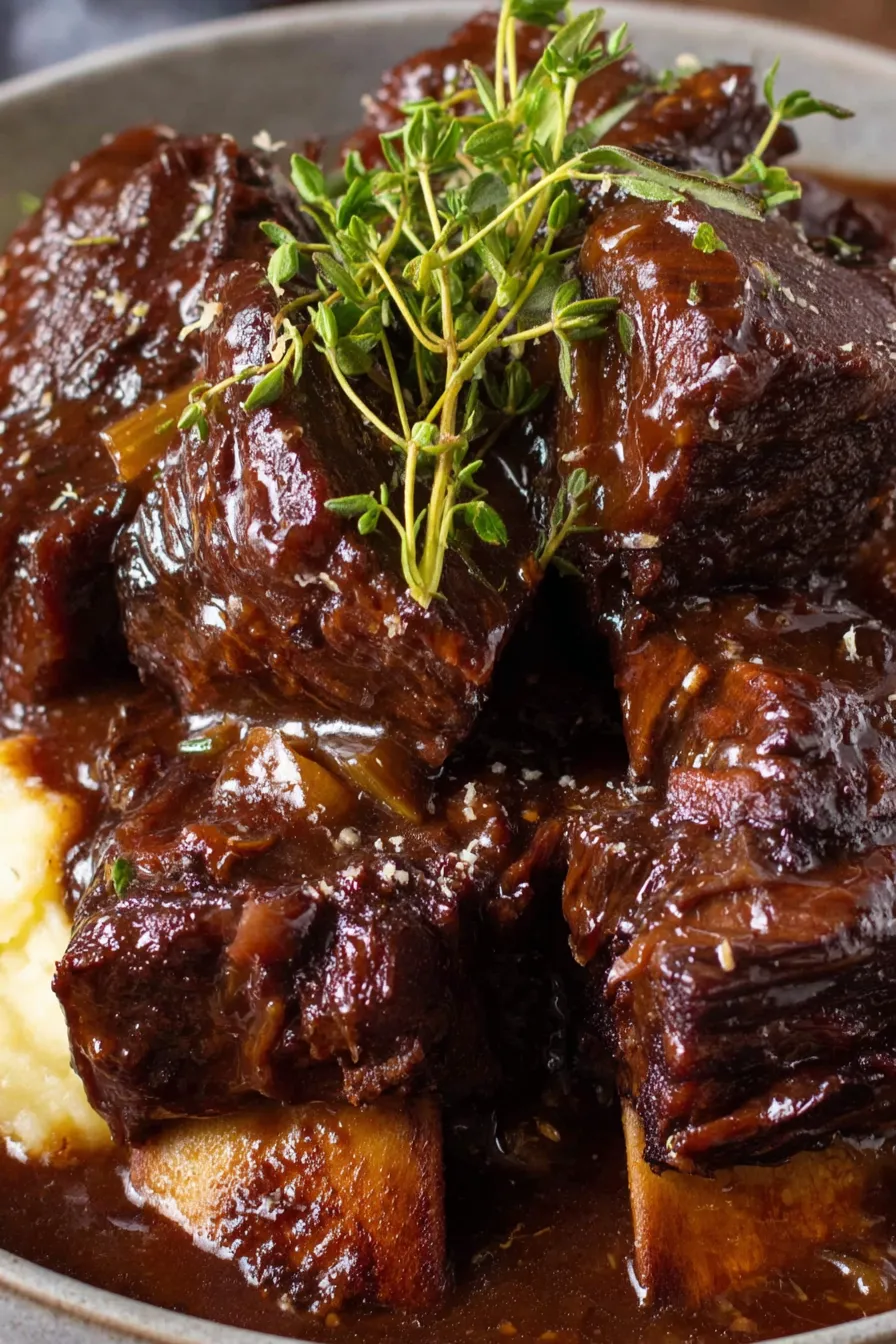 Short ribs searing in a Dutch oven