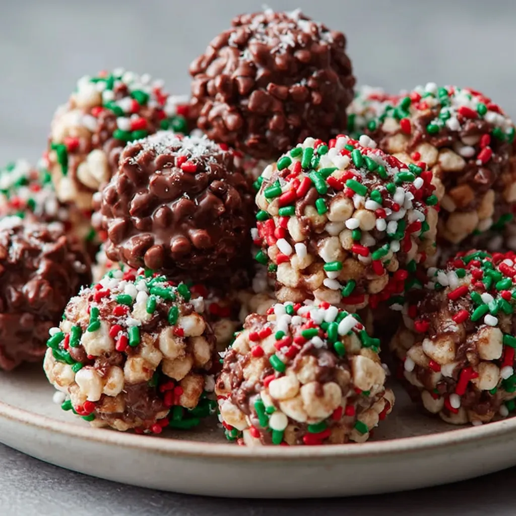Christmas Chocolate Rice Krispie Balls