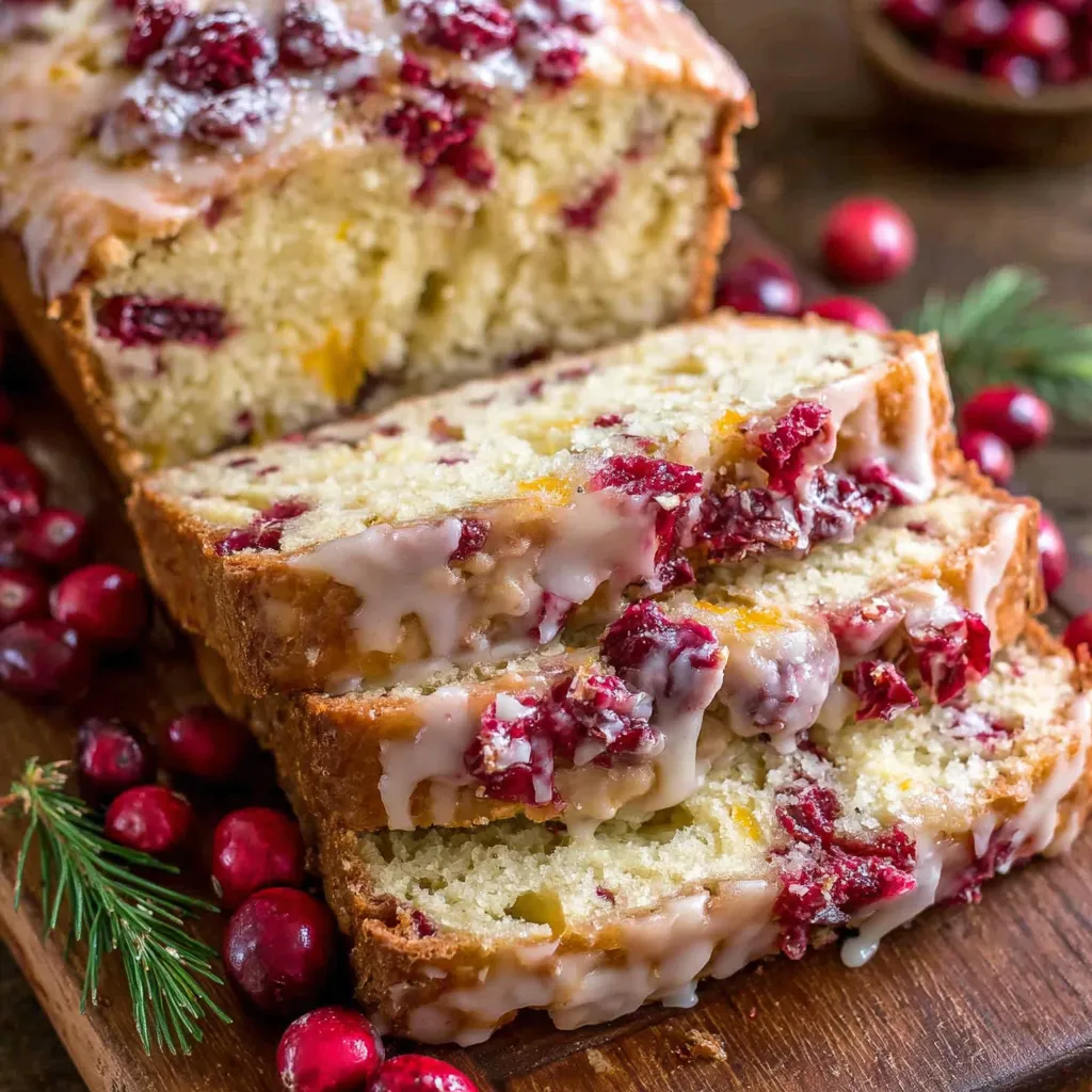 Cranberry Bread with Orange Glaze
