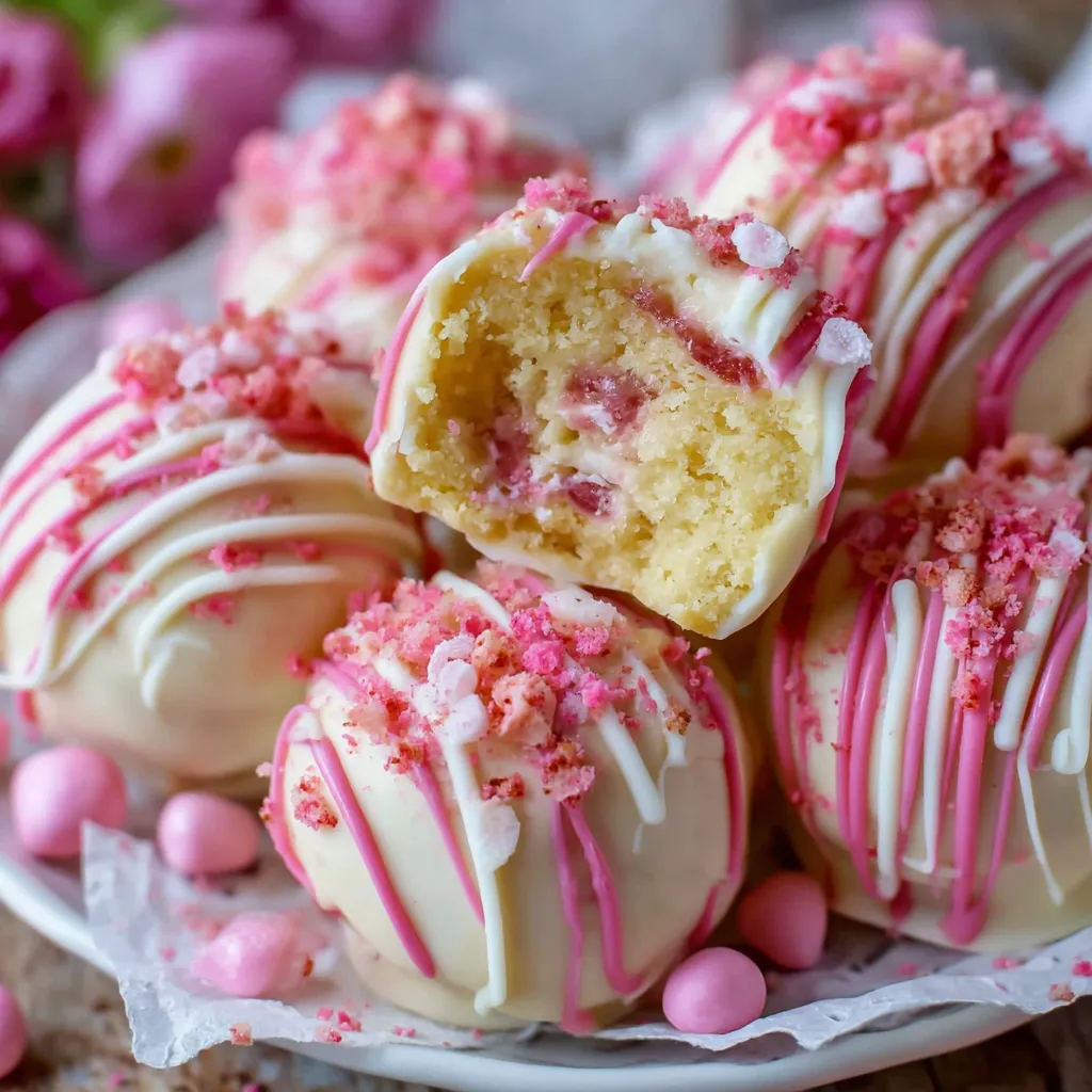 Strawberry Shortcake Cheesecake Truffles