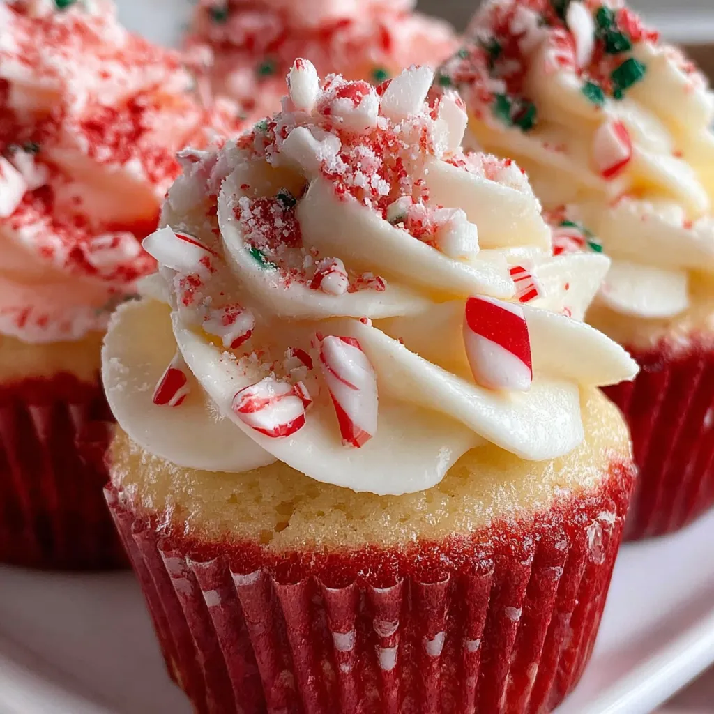Candy Cane Peppermint Cupcakes