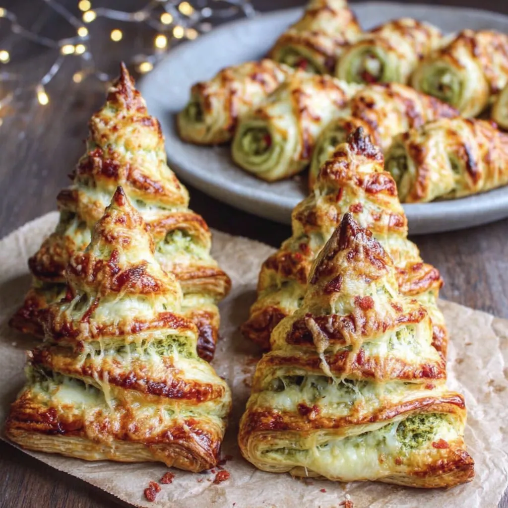 Pesto Puff Pastry Christmas Trees