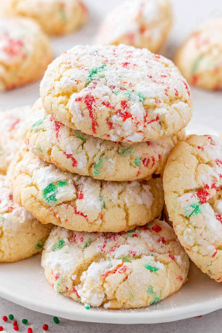 Tray of ooey gooey butter cookies cooling on a rack