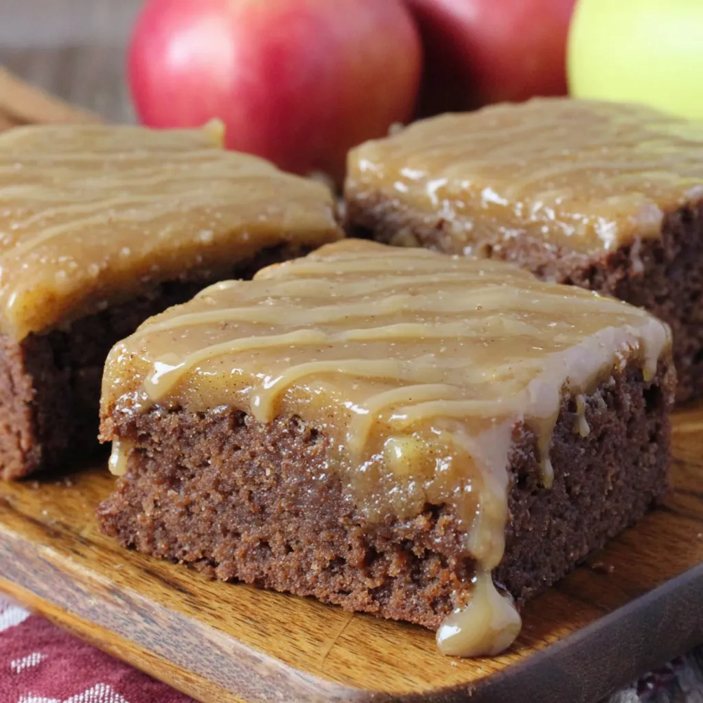 Apple Brownies with Maple Glaze