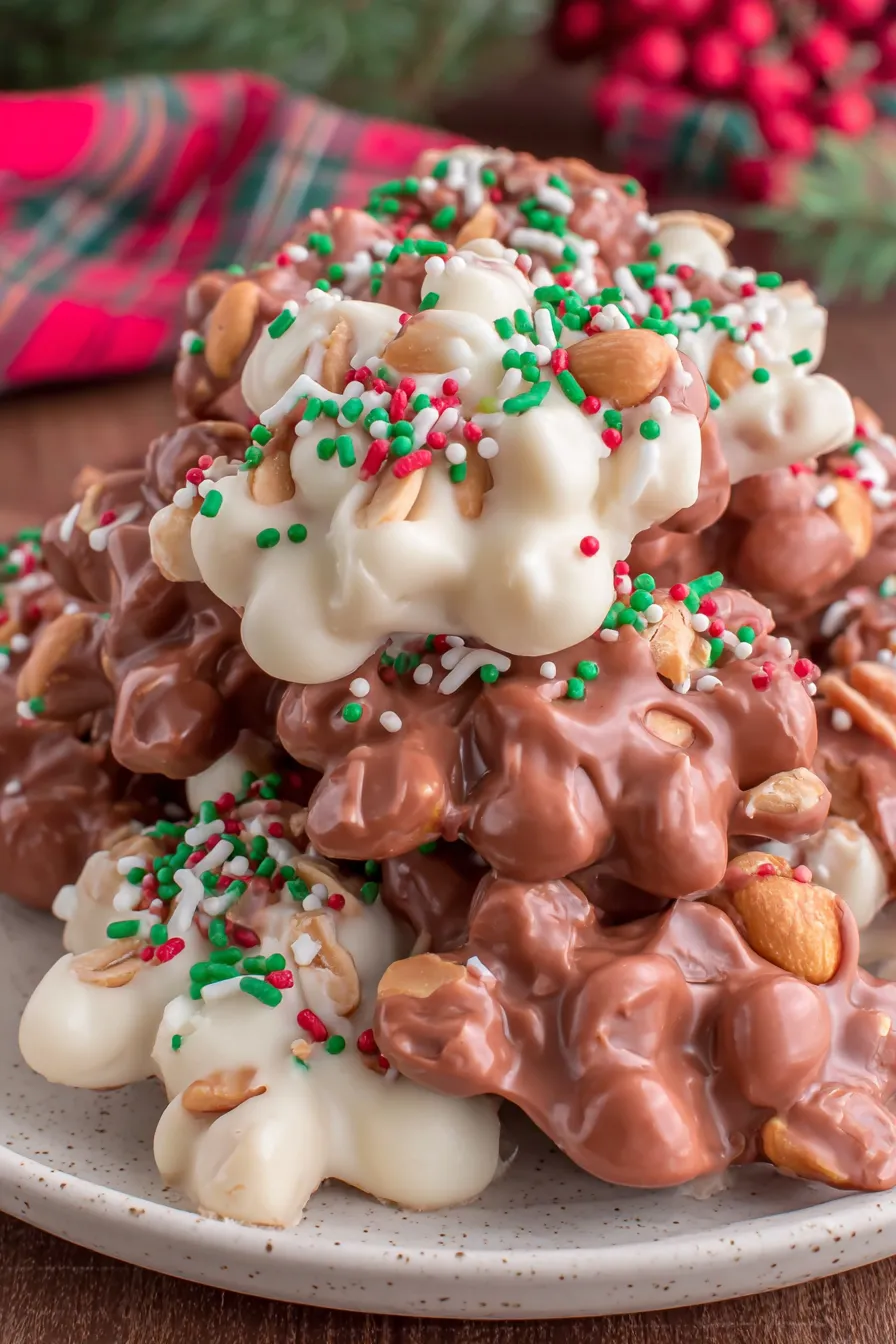 Slow cooker full of peanuts and melting chocolate