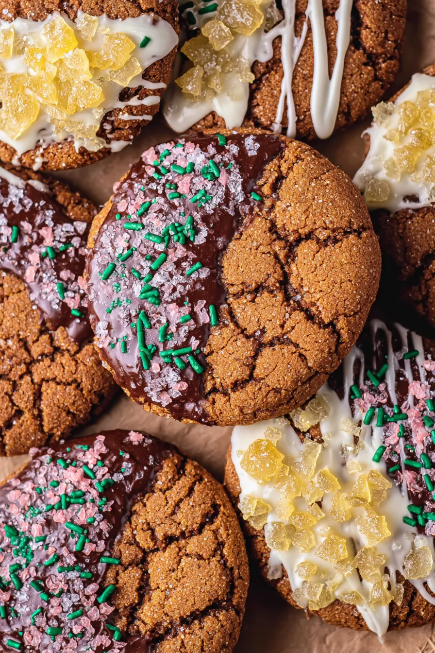 Ginger Molasses Cookies cooling on a rack