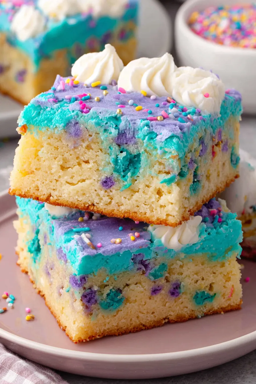 Colorful swirled frosting close-up