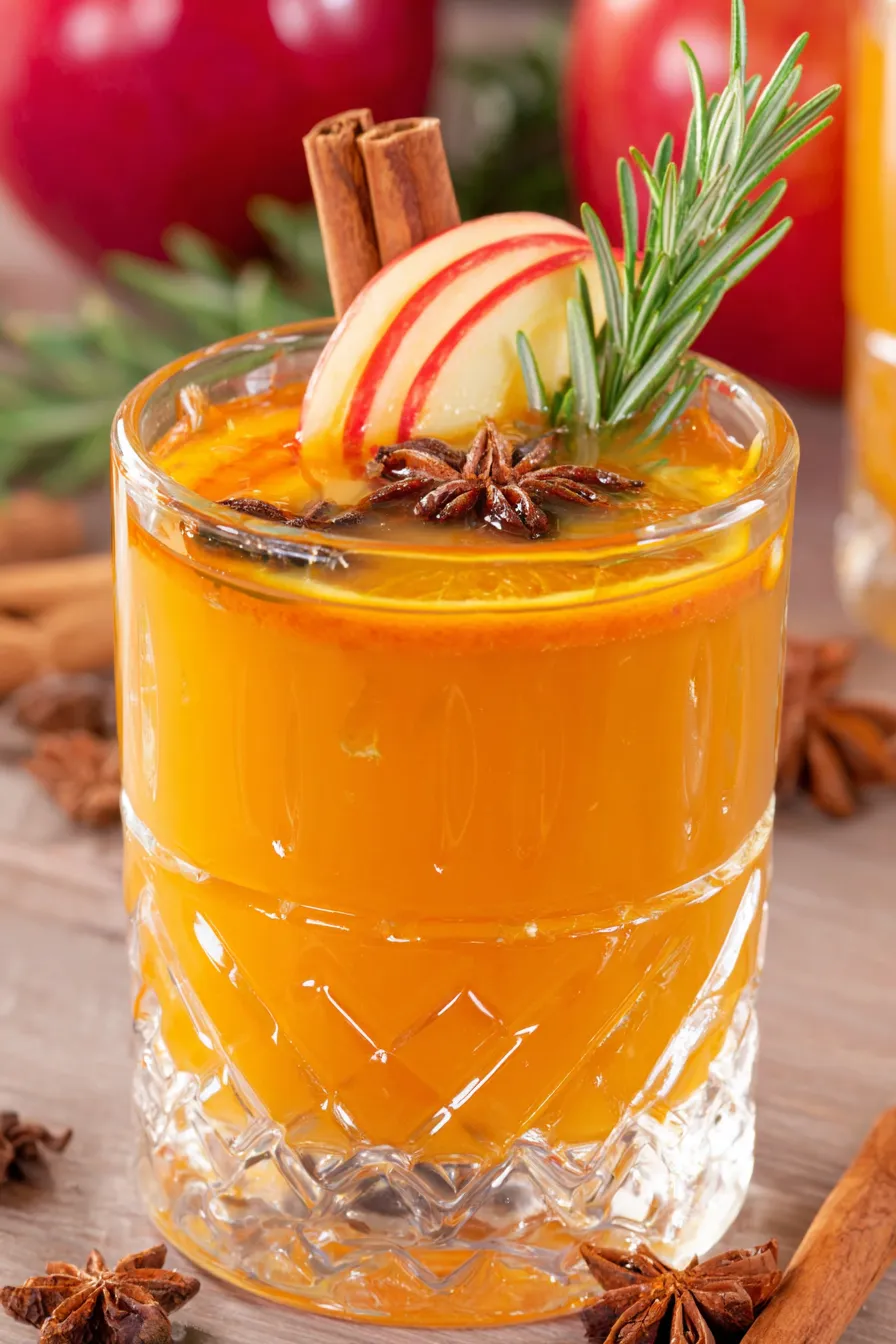 Boozy Fireball Apple Cider in glass with cinnamon stick