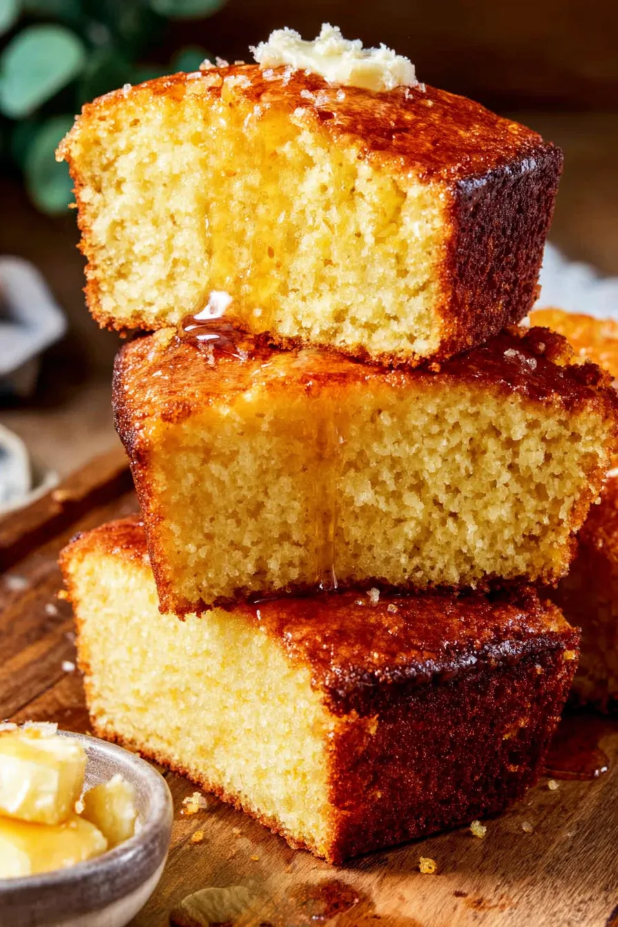 Golden mini cornbread poppers cooling in a tin