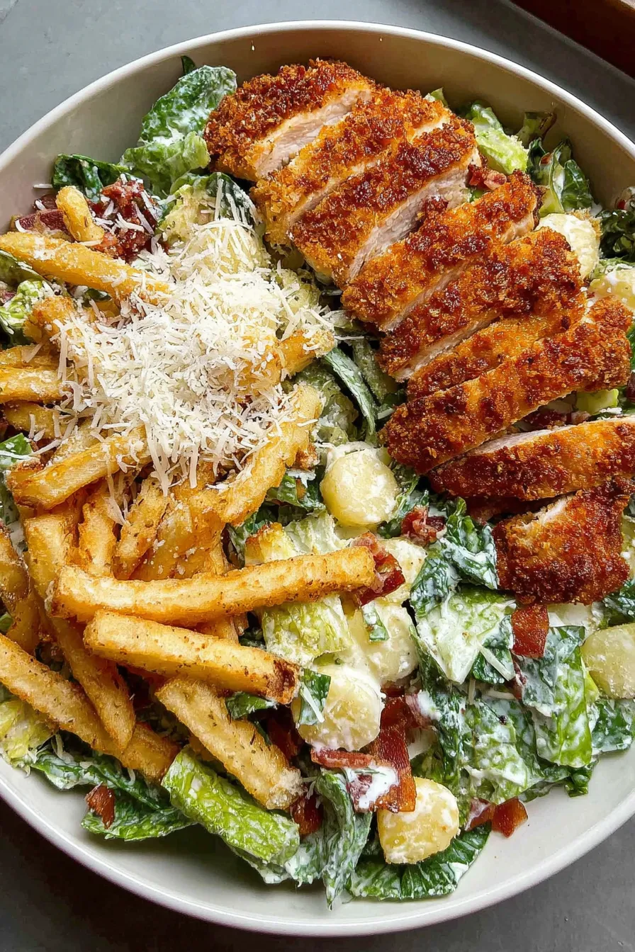 Crispy fries and hot honey detail