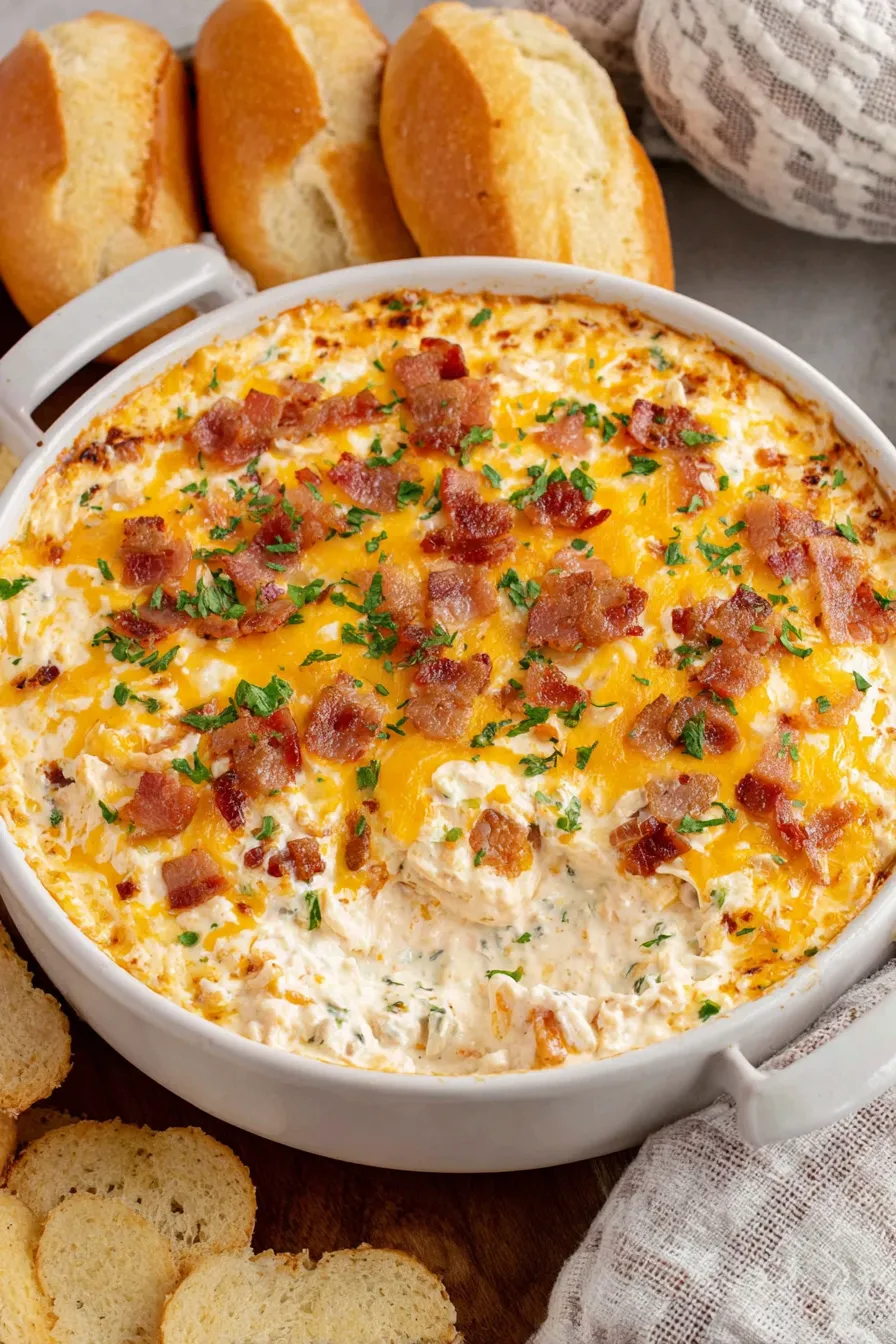 Bowl of dip with crackers and fresh veggies