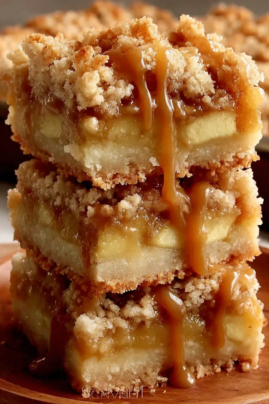 Close-up of golden crumble topping