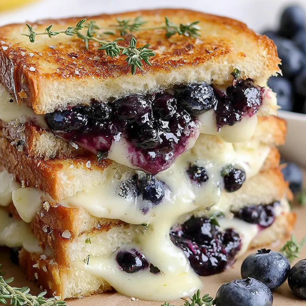 Grilled Blueberry, Lemon Thyme & Cheese Sandwiches