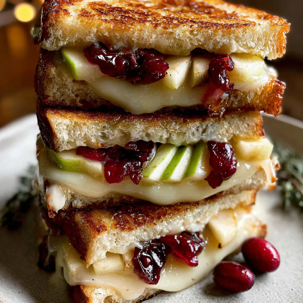 Brie, Apple and Cranberry Grilled Cheese