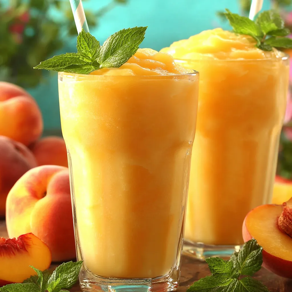 Refreshing Homemade Peach Slurpee