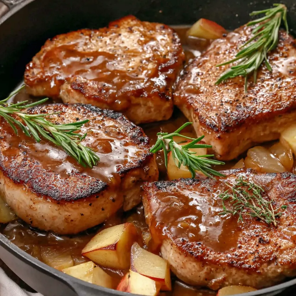 Juicy Apple Butter Pork Chops