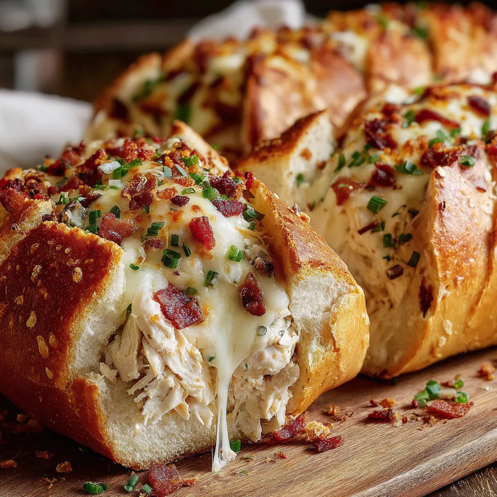 Chicken Bacon Ranch Stuffed Bread