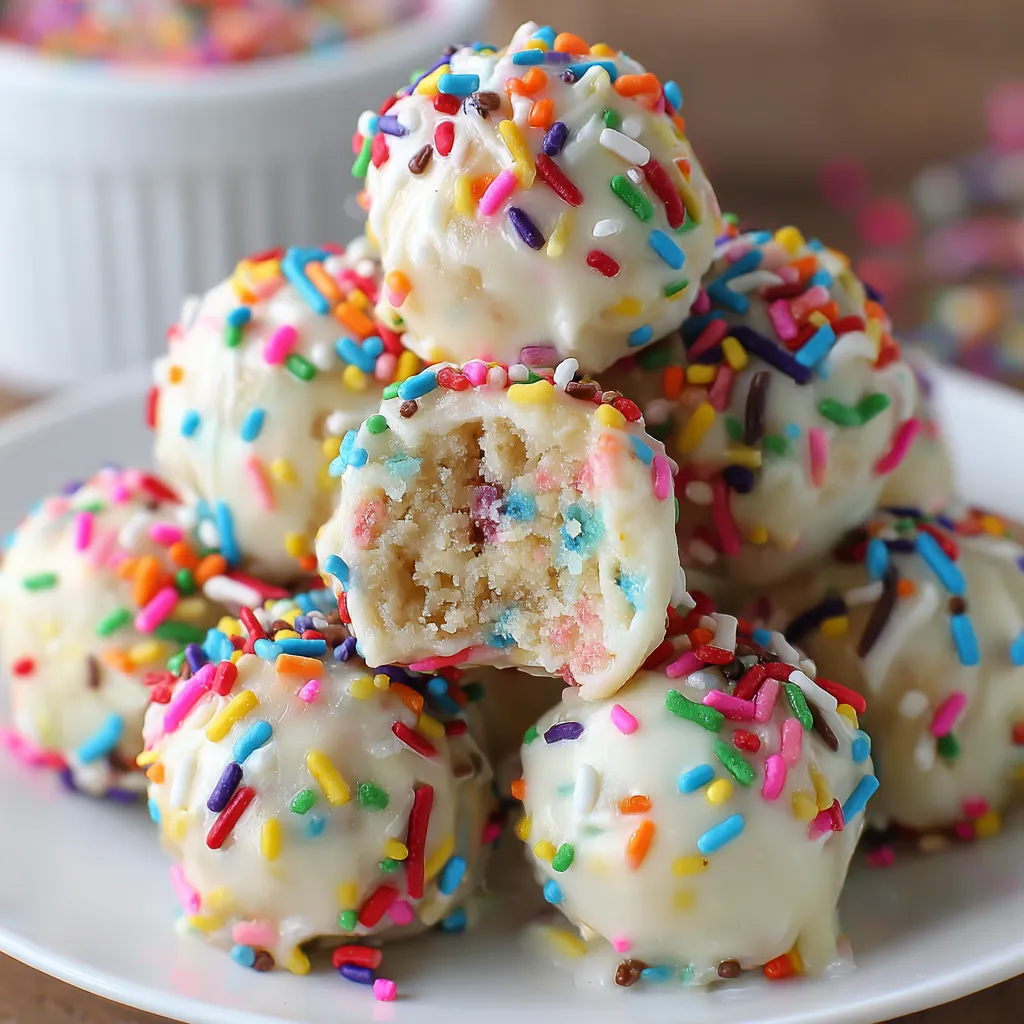 Applesauce Birthday Cake Protein Balls