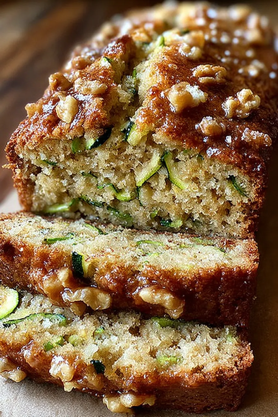 Freshly baked zucchini loaves cooling on a rack