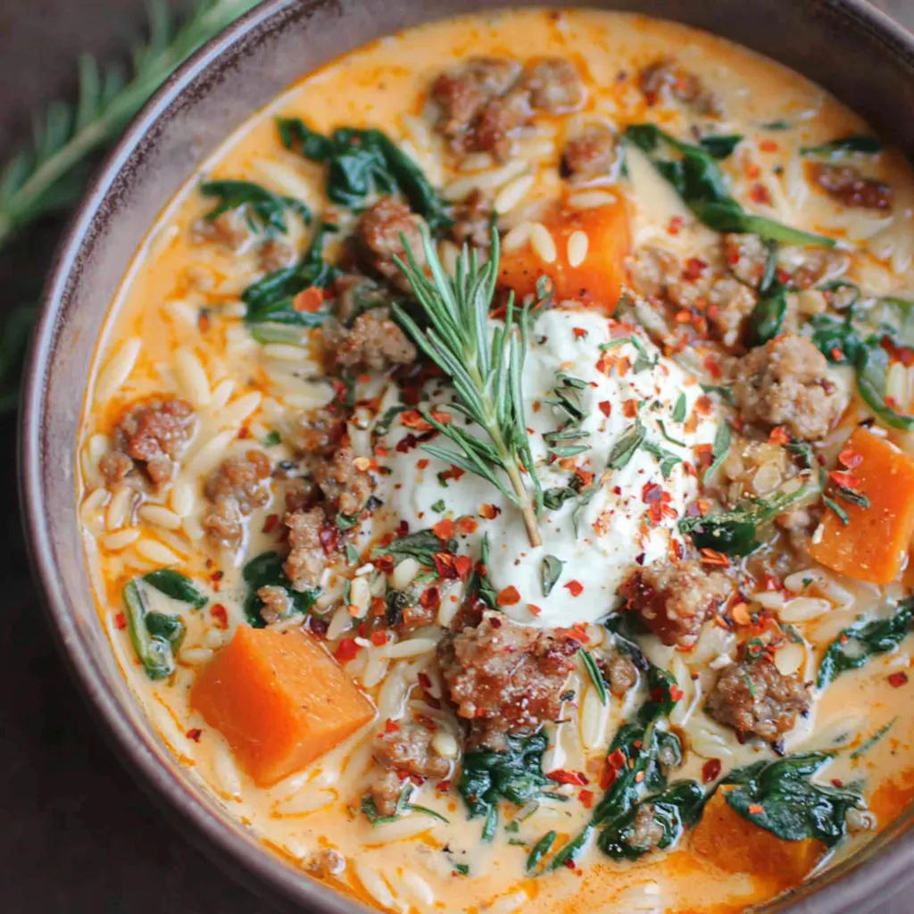 Creamy Butternut Squash and Sausage Soup (30-Minute, One-Pot)