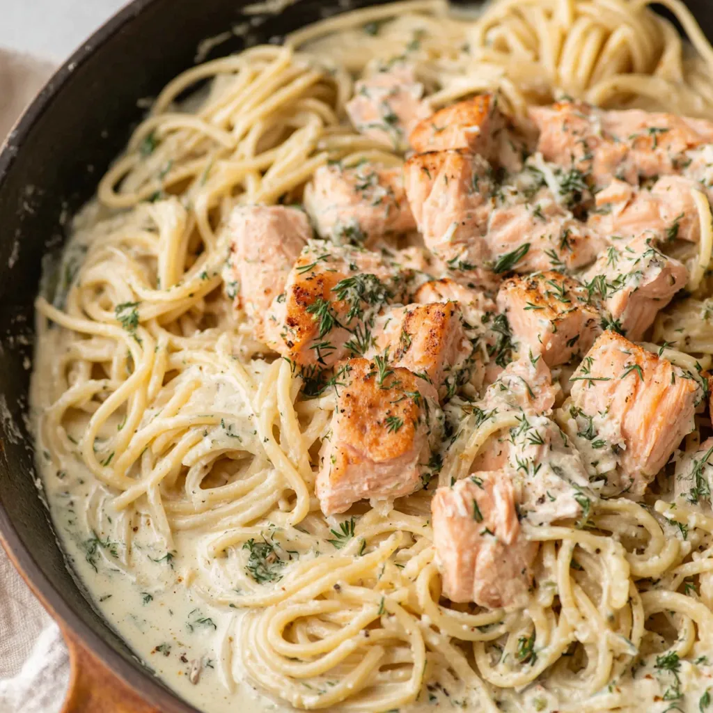 Lemon Dill Salmon Pasta