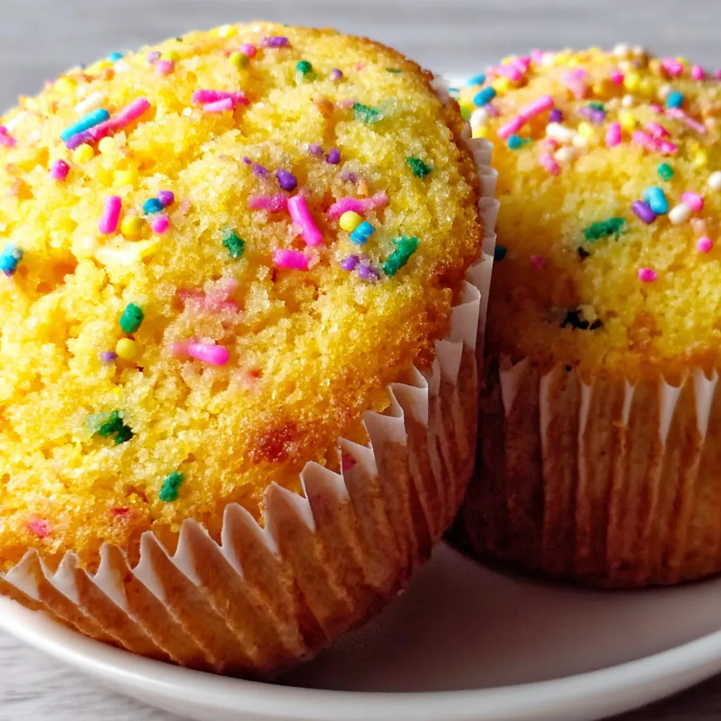 Funfetti Cornbread Muffins with Sprinkles
