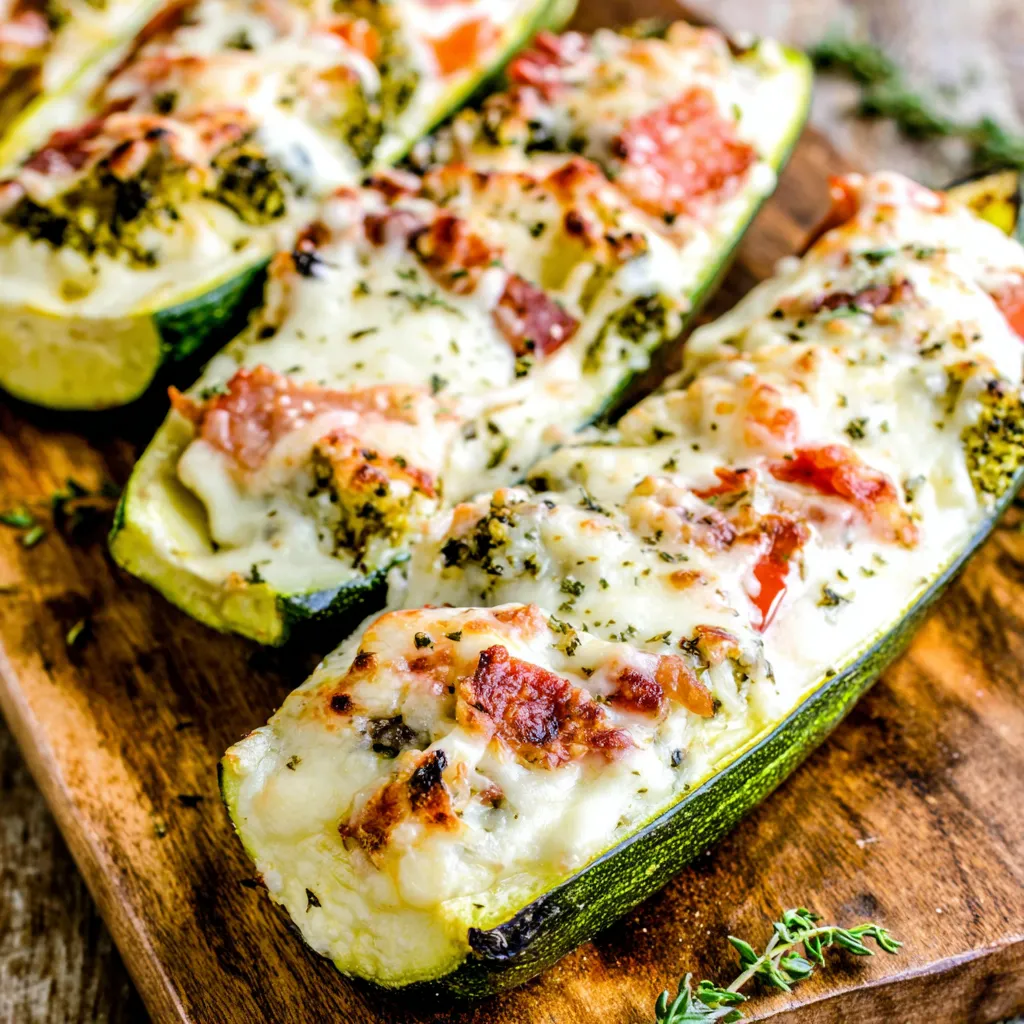 3-Cheese Zucchini Boats