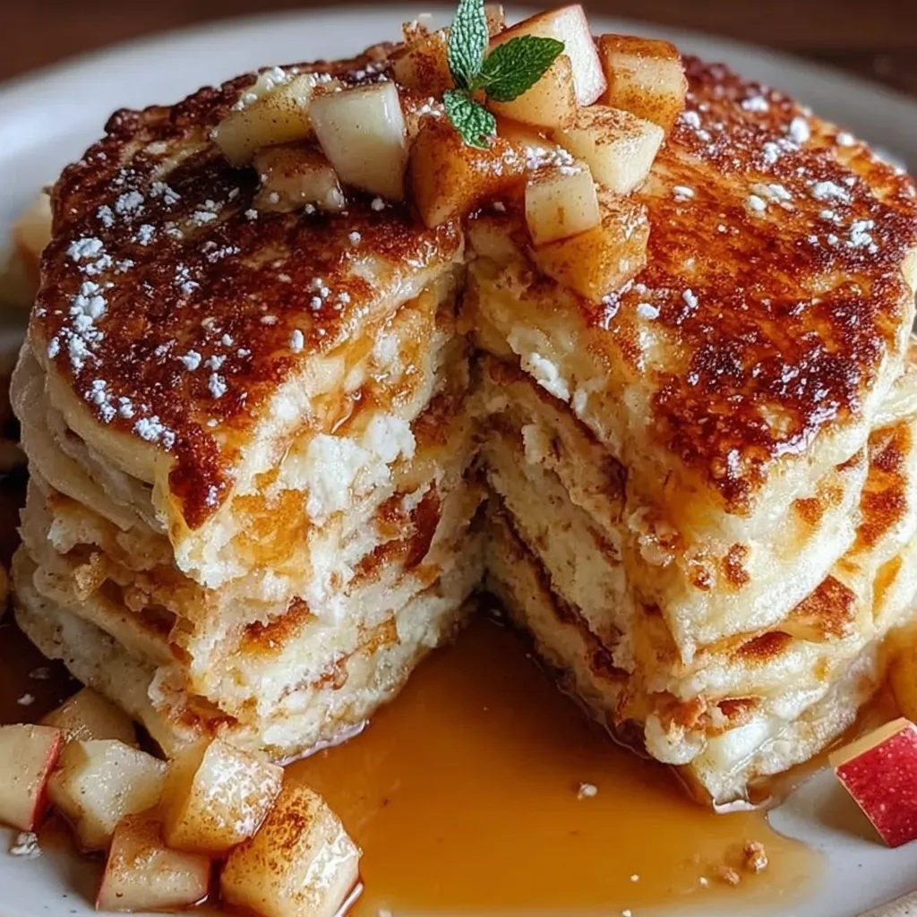 Apple Pie Pancakes with Vanilla Maple Syrup