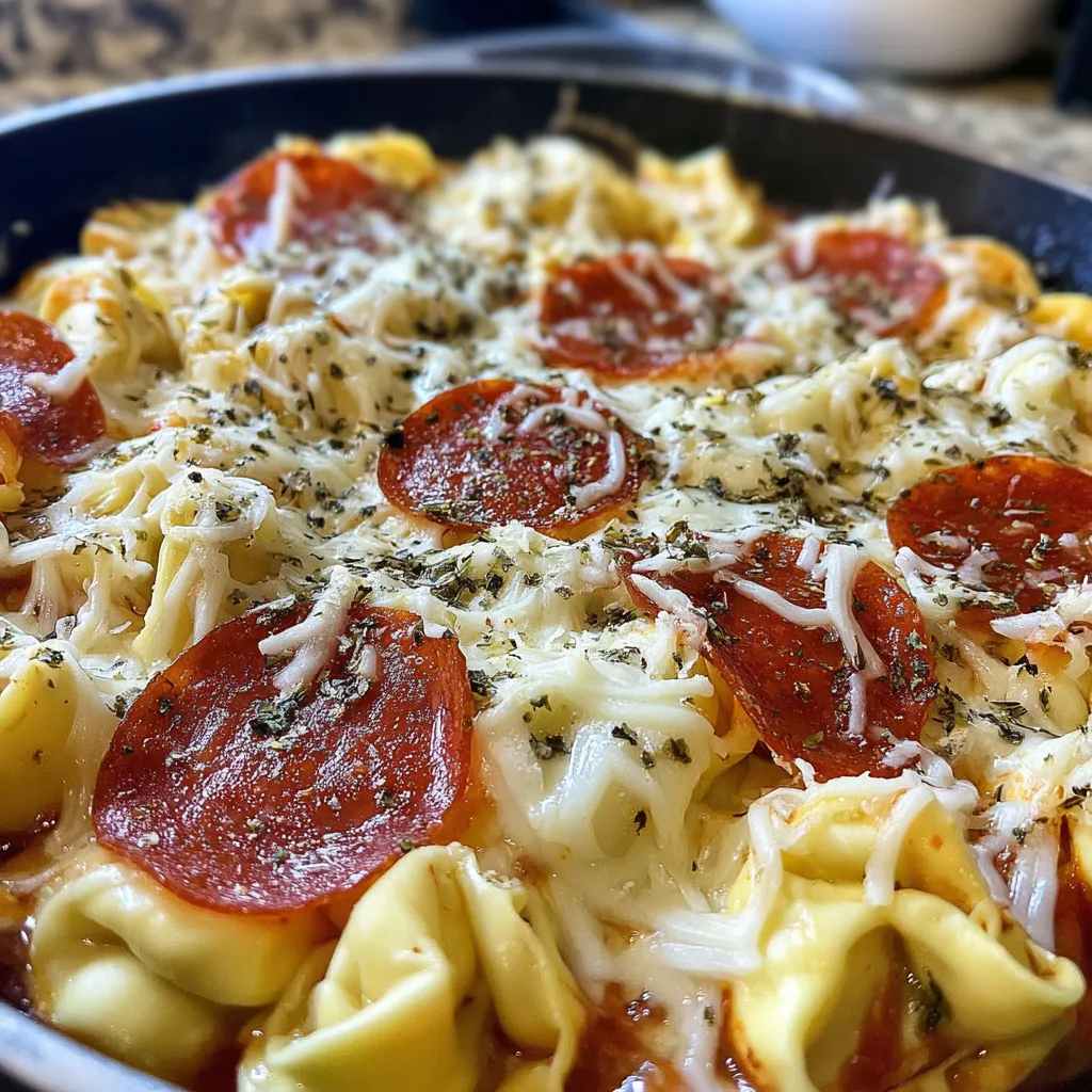 Cheese Tortellini Pepperoni Pizza Casserole