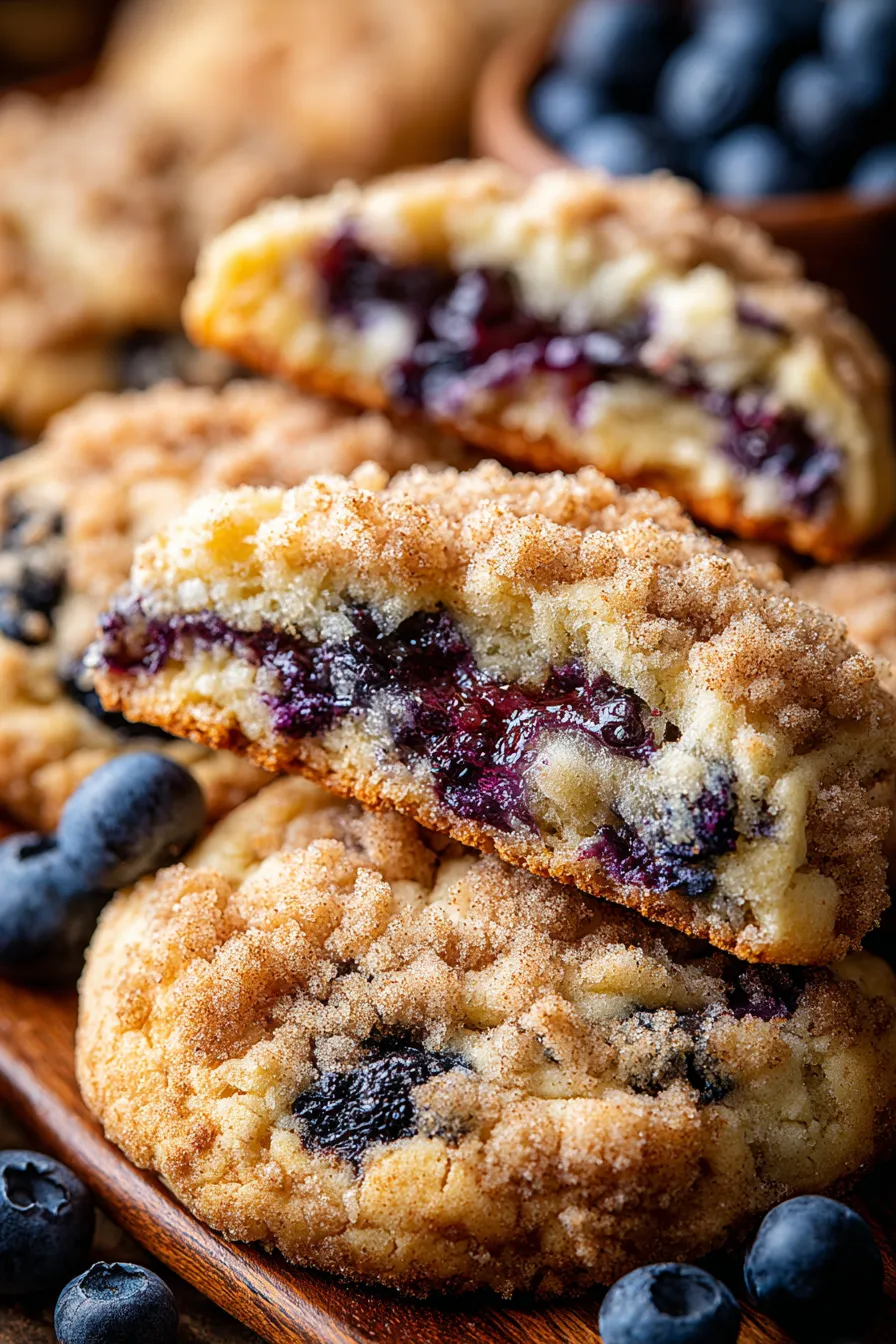 Blueberry muffin cookie dough with fresh berries