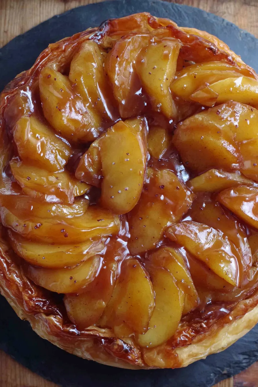 Caramel apples cooking in skillet