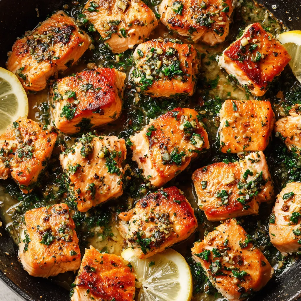 Garlic Butter Salmon Bites