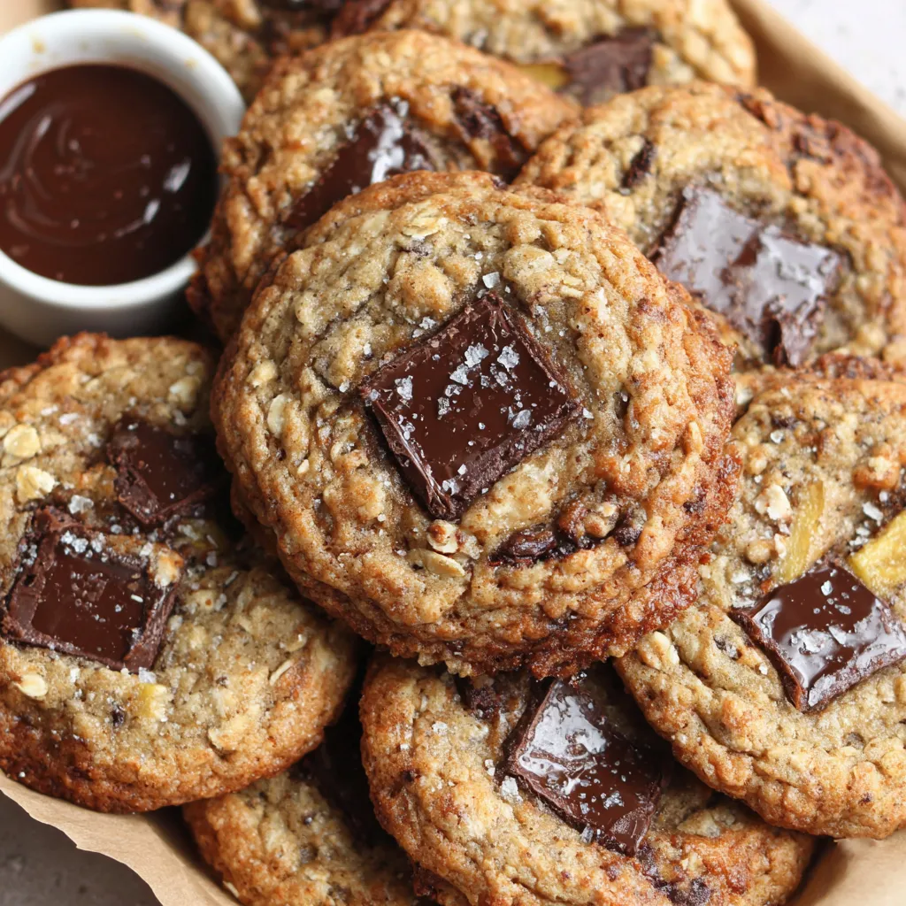 Banana Oat Chocolate Chunk Cookies