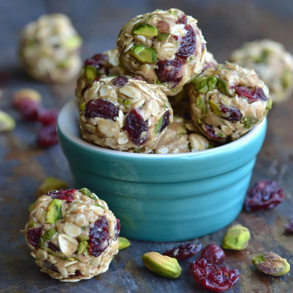 No-Bake Cranberry Pistachio Energy Bites