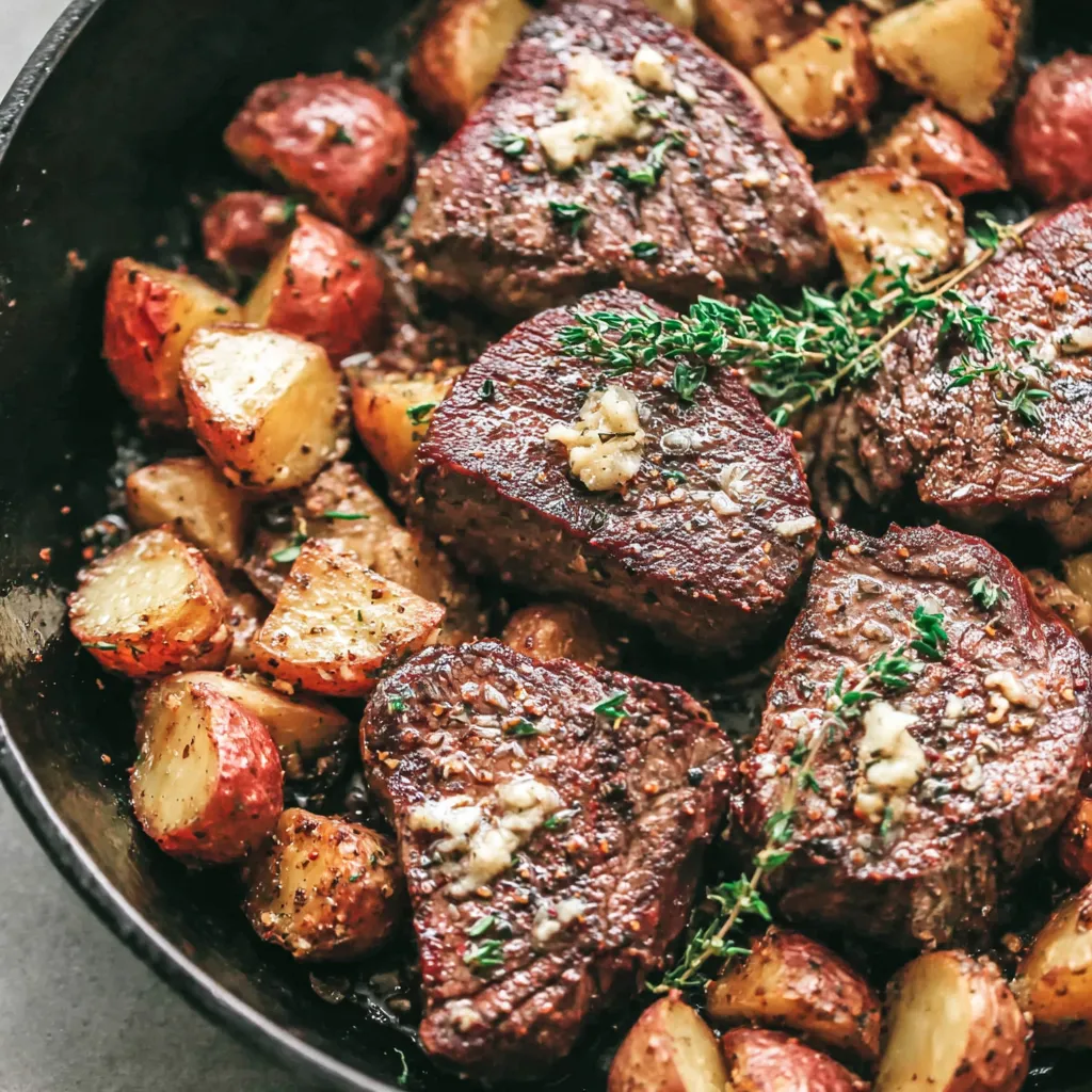 Garlic Butter Steak and Potatoes Skillet