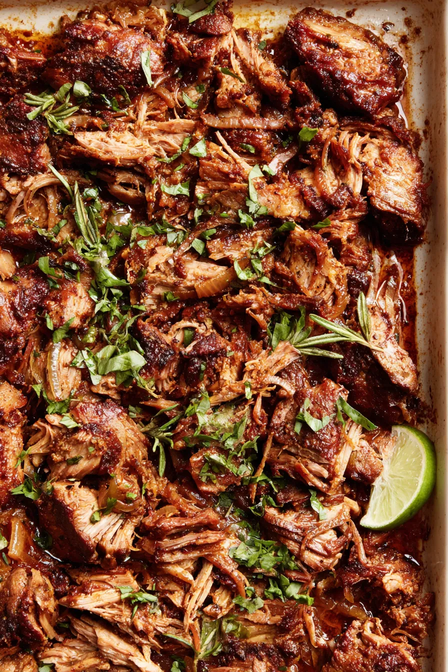 Carnitas braising in Dutch oven