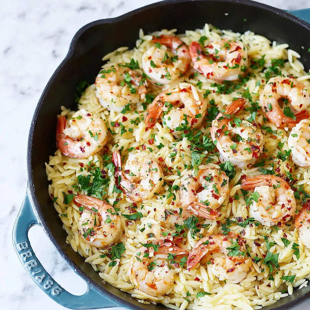 Shrimp Scampi with Orzo