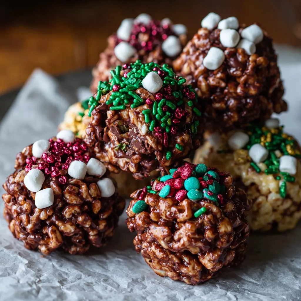 Christmas Chocolate Rice Krispie Balls