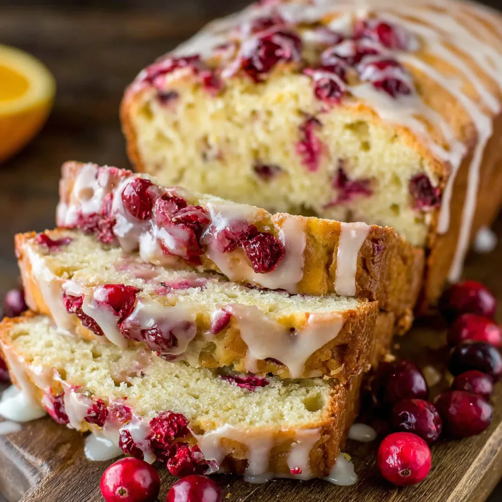 Cranberry Bread with Orange Glaze