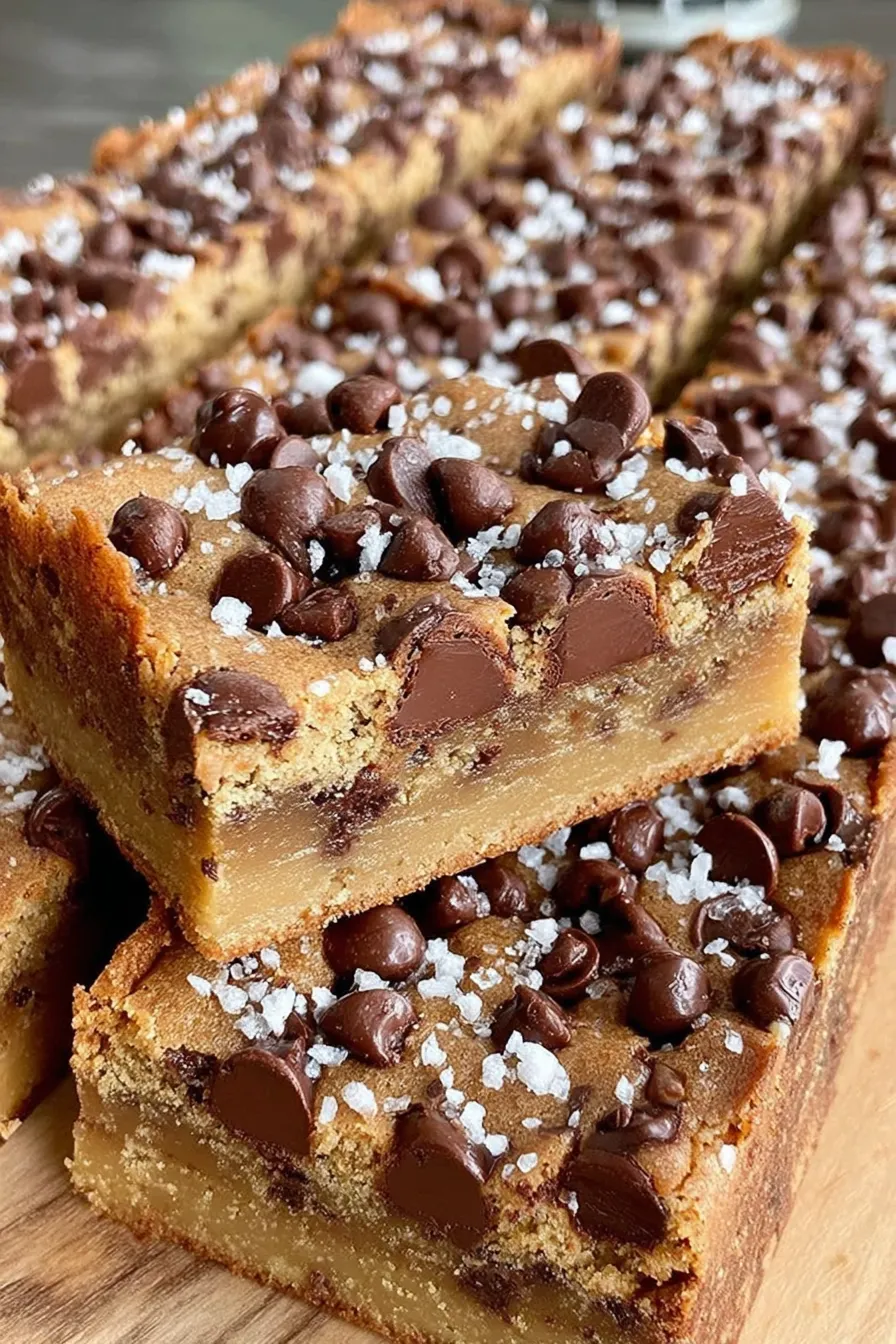 Cookie dough spread in an 8x10 pan before baking