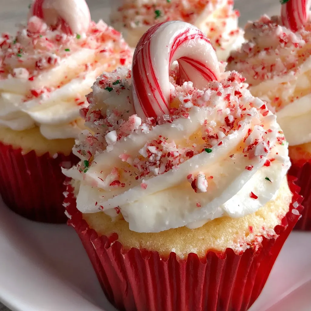 Candy Cane Peppermint Cupcakes
