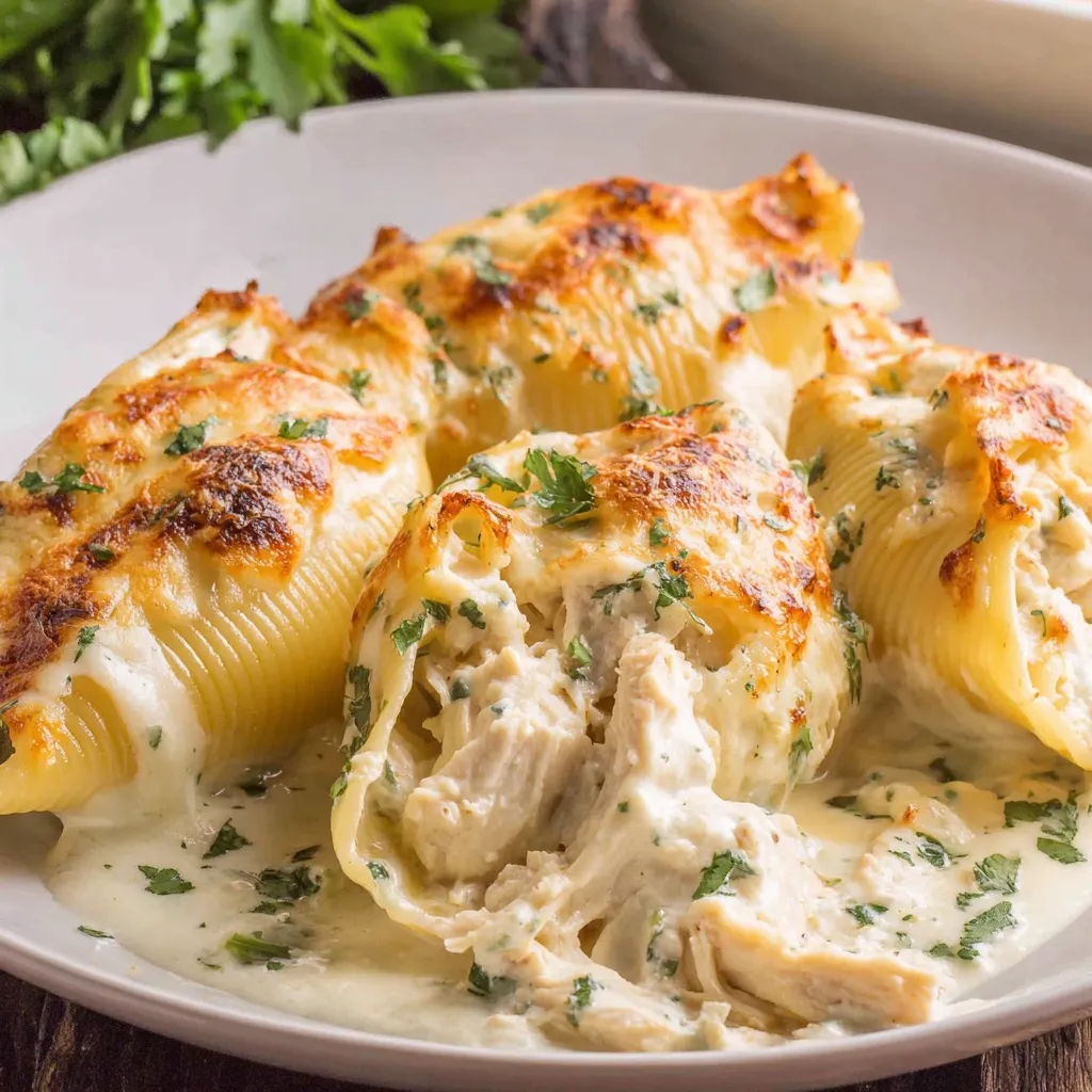 Chicken Alfredo Stuffed Shells
