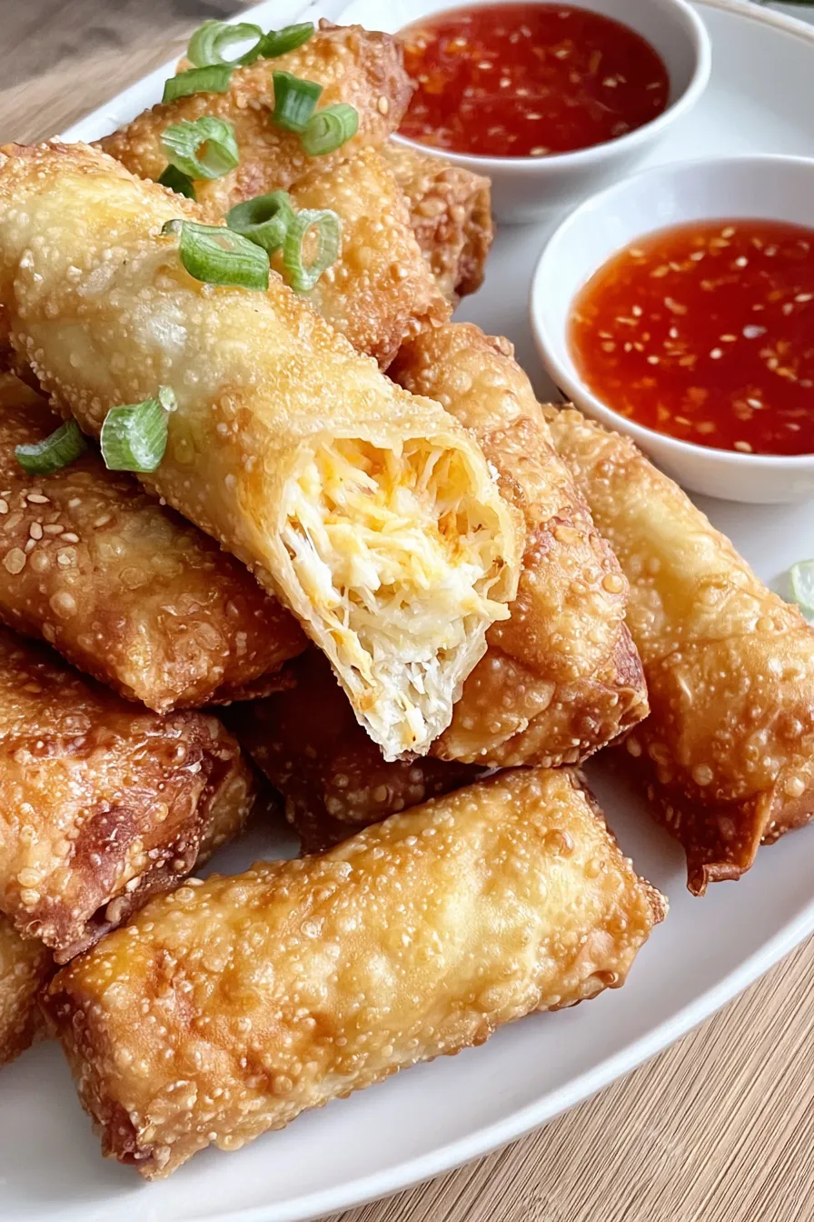 Crab Rangoon egg roll fresh from the pan