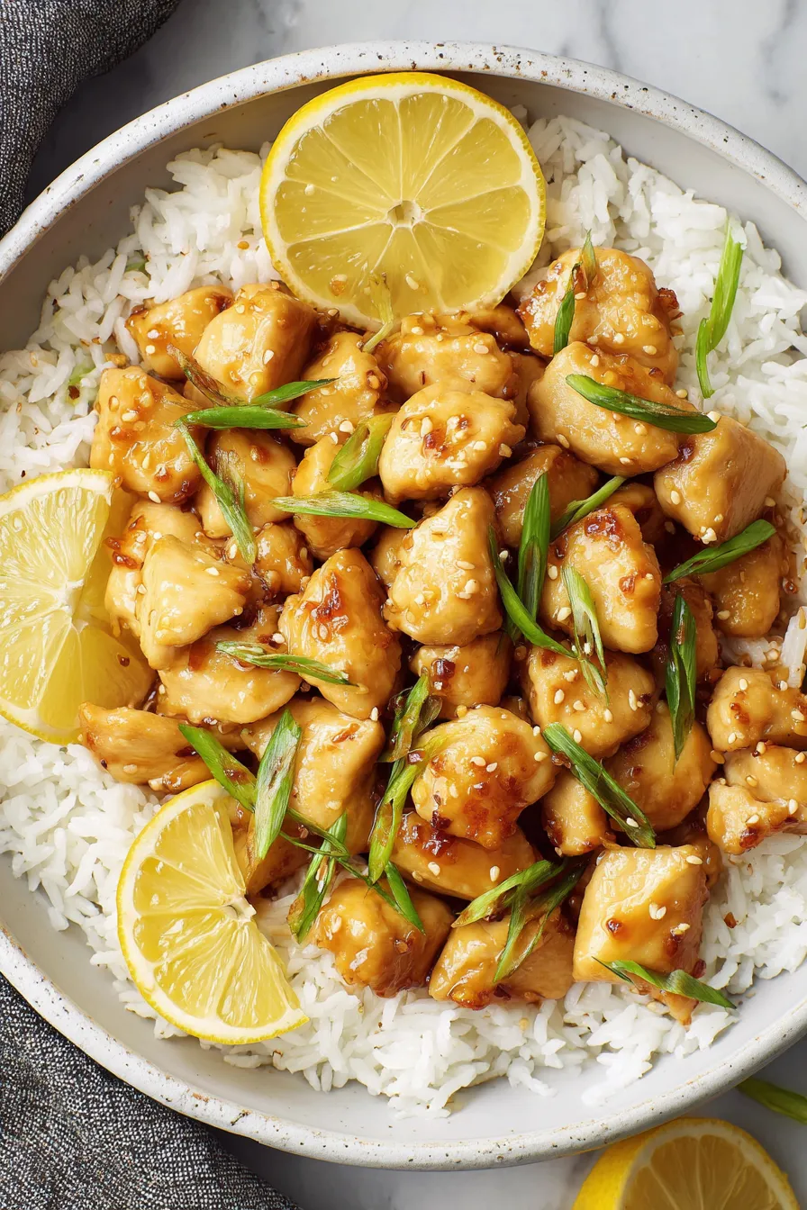 Pan-seared lemon chicken in skillet