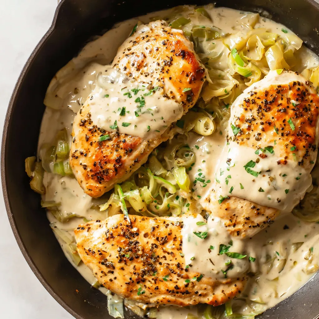 Chicken with Creamy Leek Sauce