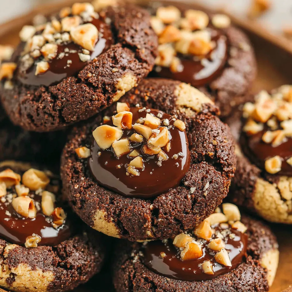 Chocolate Hazelnut Thumbprint Cookies (with Nutella)