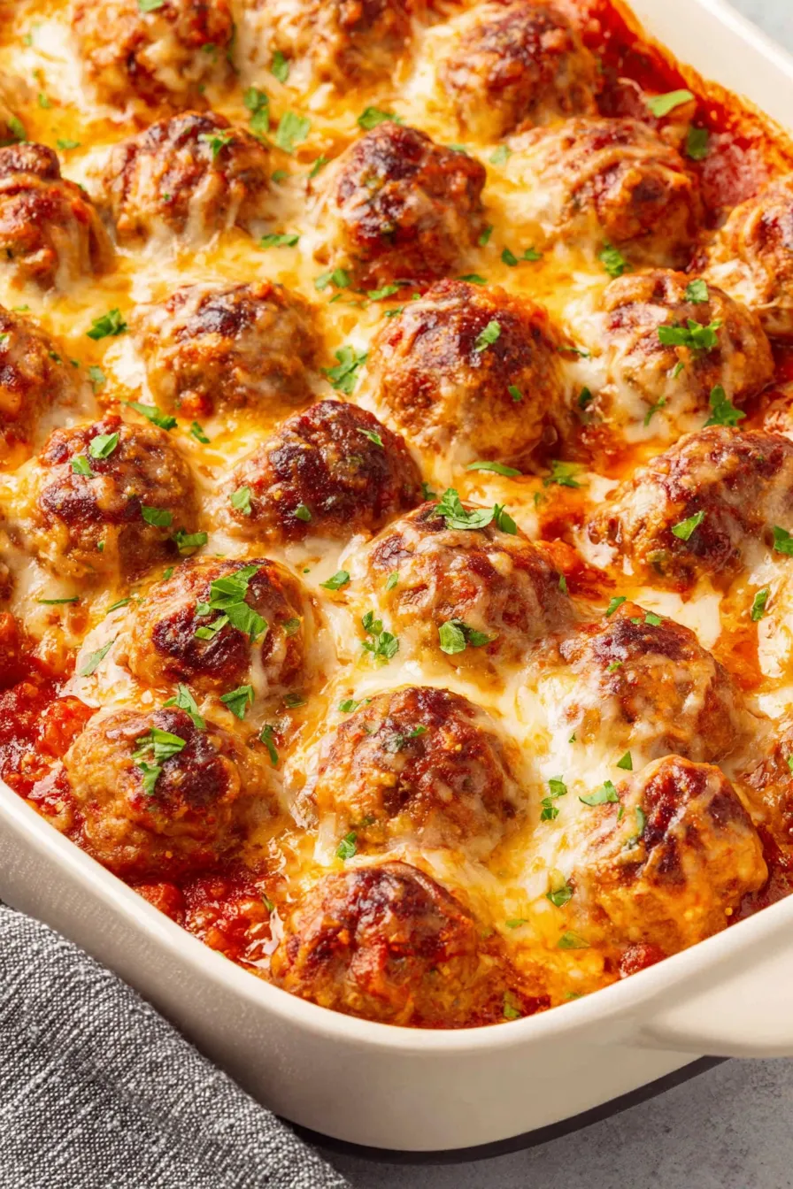 Serving suggestion: meatballs in sauce with fresh basil