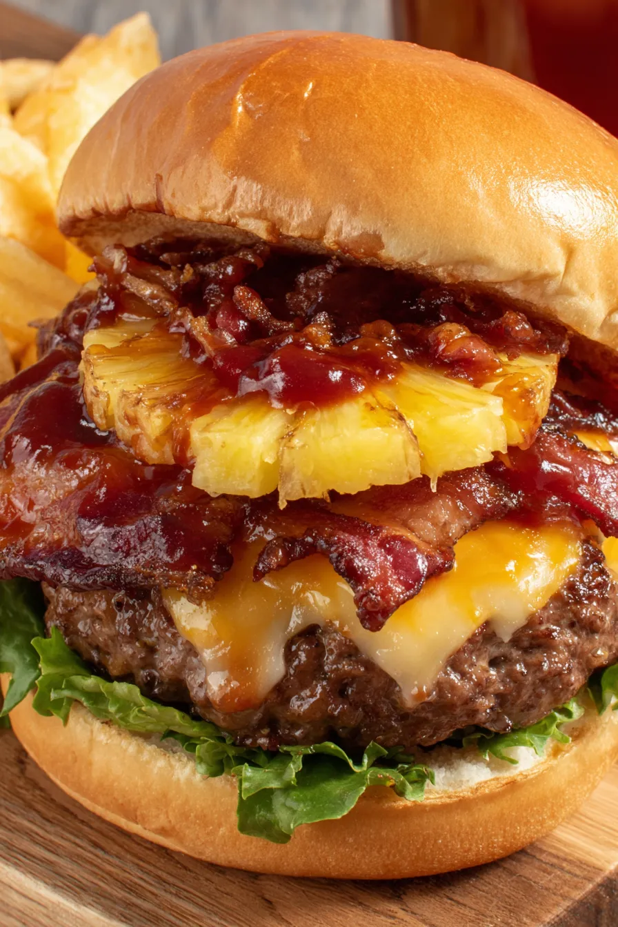 pineapple slice ready to top burger