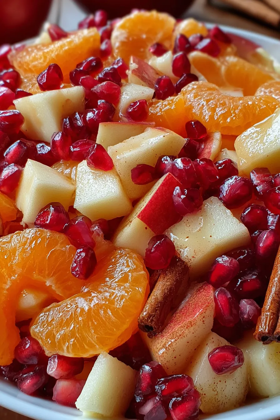 Mandarin and apple fruit salad in a bowl