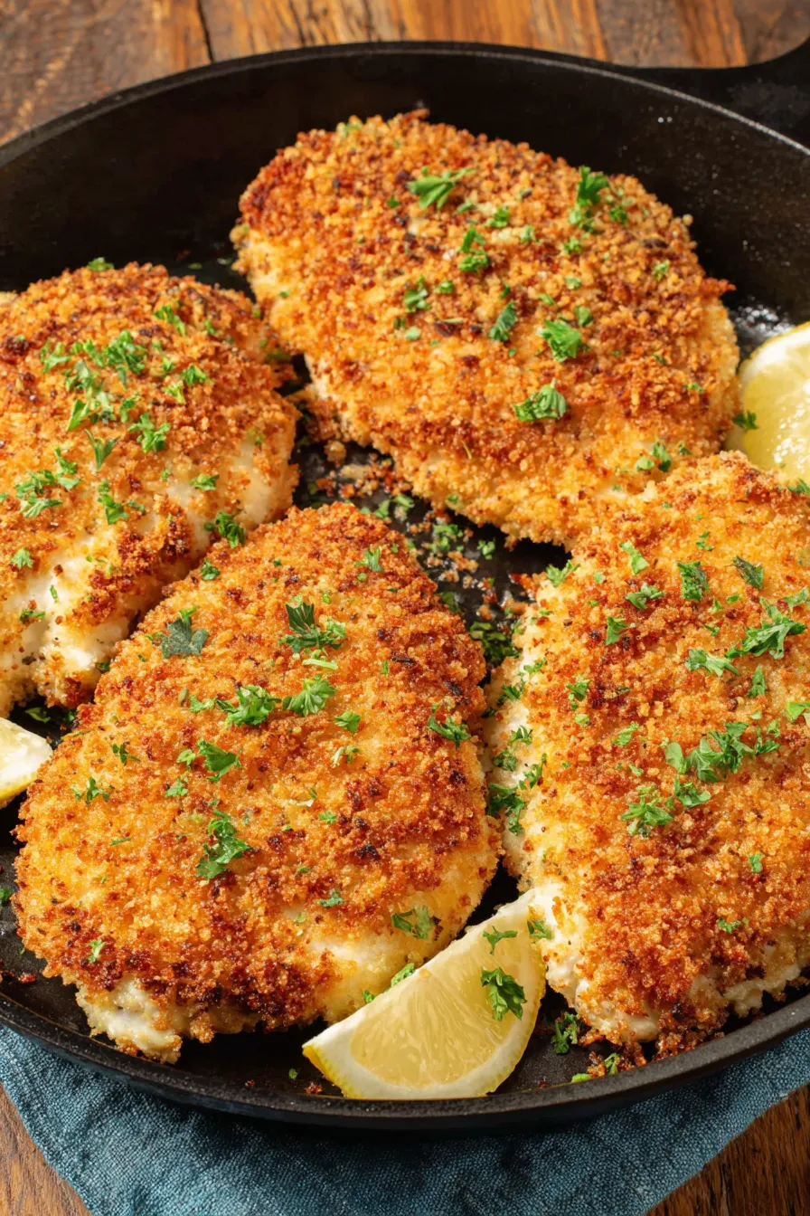 Close up of panko crust texture